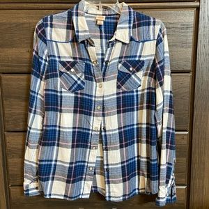 [Mossimo] Plaid Button Up with Snaps